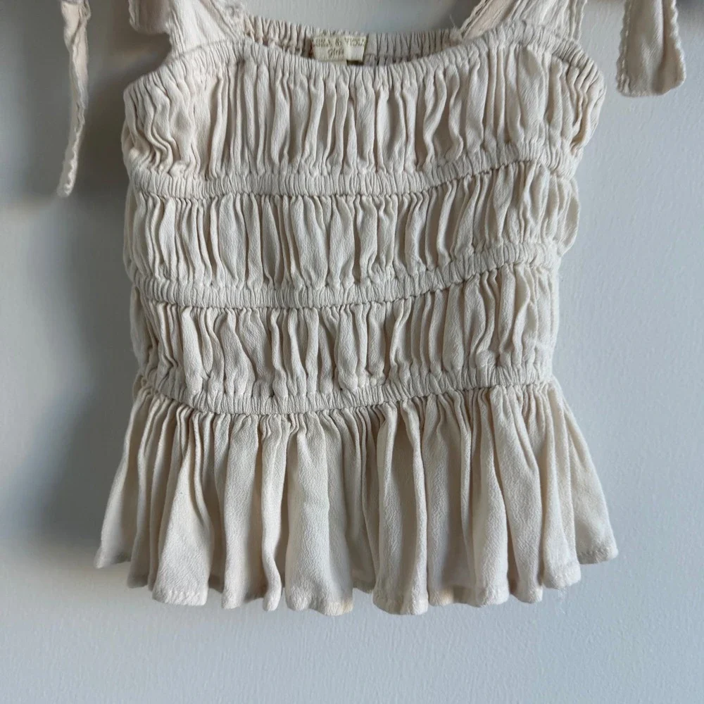 Chelsea and Violet Girls Ruched Tie Strap Tank Size 4‎